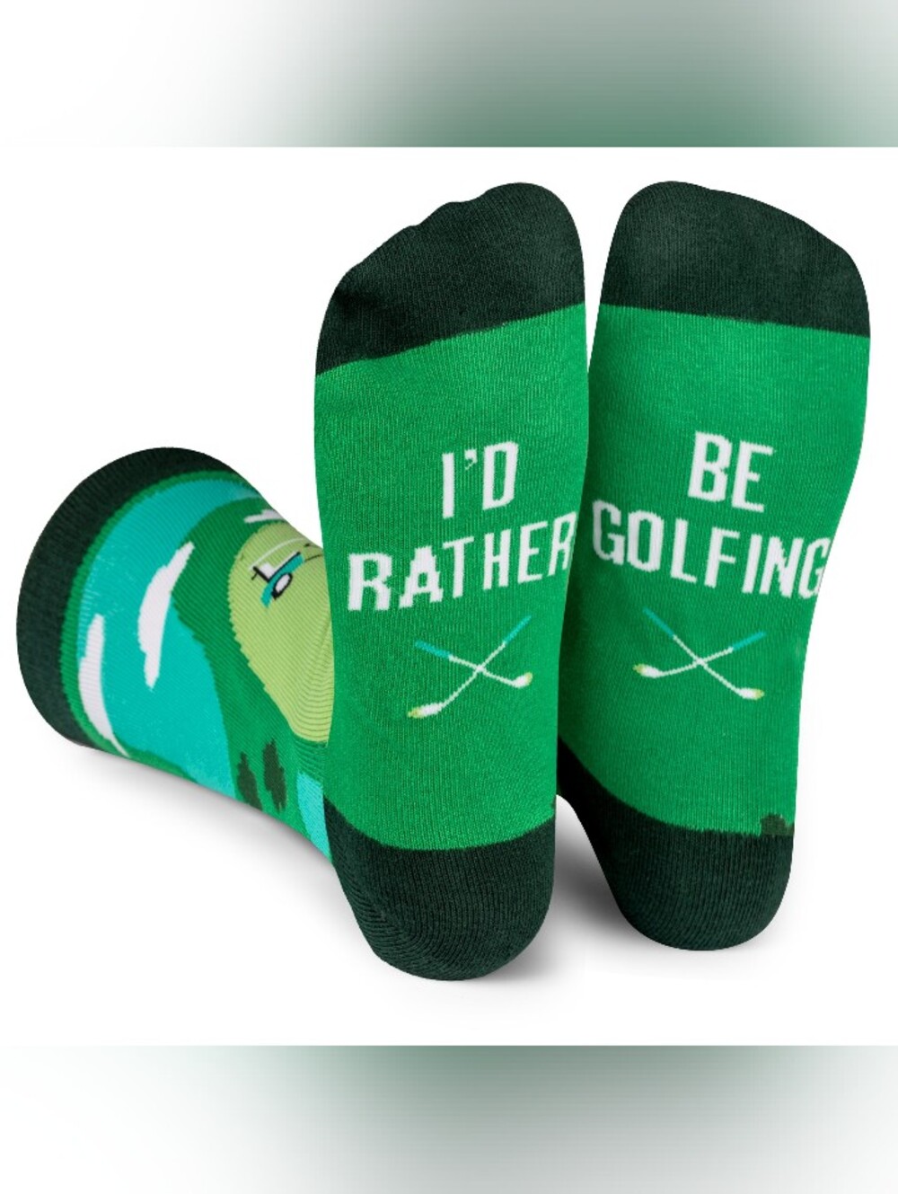 Lavley Green I'd Rather Be Golfing Novelty Crew Socks.